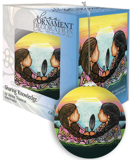 Sharing Knowledge Glass Ornament