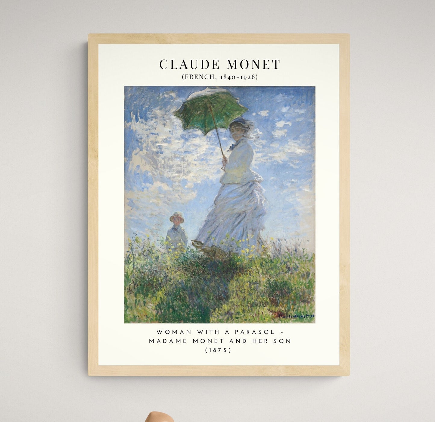 Woman with a Parasol – Madame Monet and Her Son (1875) by Monet, Vintage, Museum,
