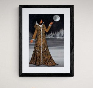 Winter Moon by Betty Albert, Art Print, First Nation, Indigenous Art
