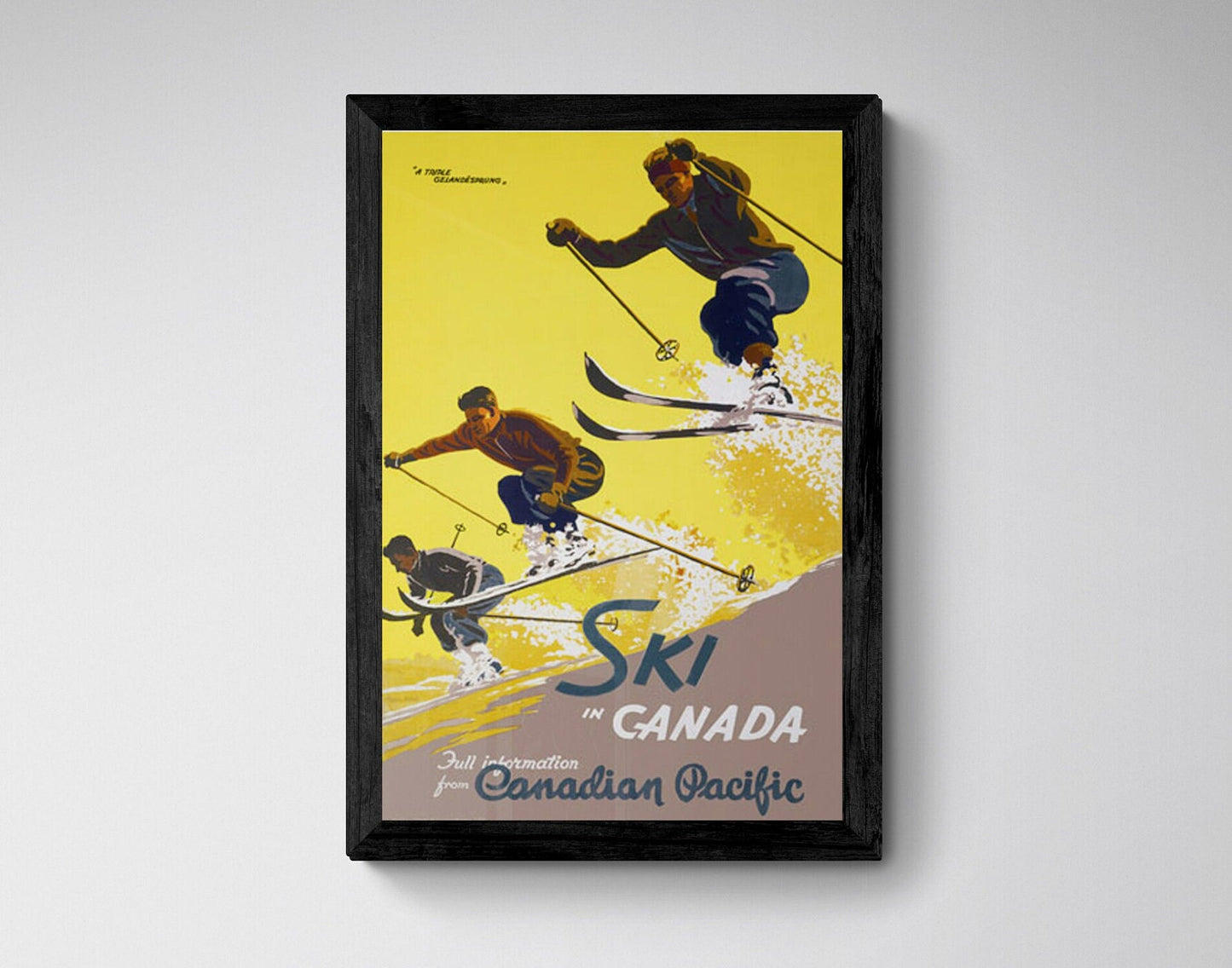 Ski in Canada (Canadian Pacific), Vintage, Travel print