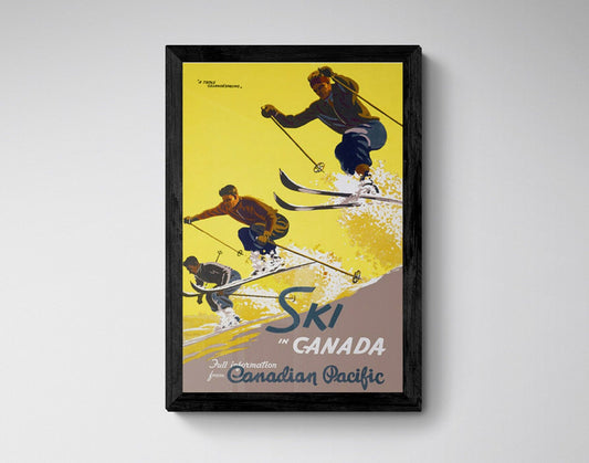 Ski in Canada (Canadian Pacific), Vintage, Travel print