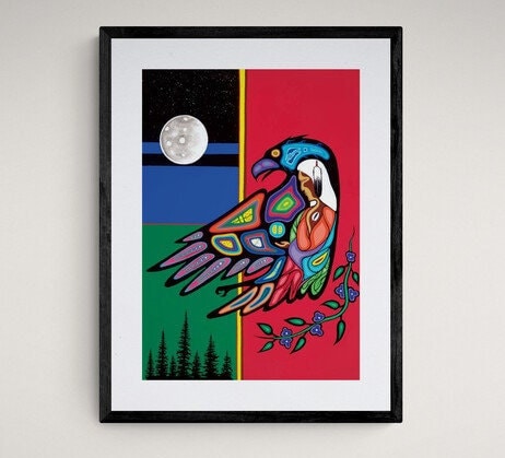 Strength Of An Eagle Woman by Jeffery Red George, Native Art, Indigenous Art