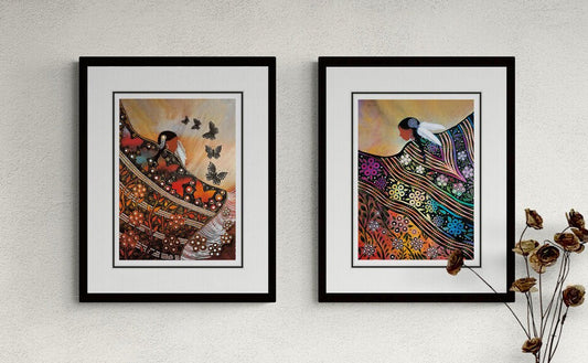 Butterfly Dance and Shawl Dance Framed Set of Two