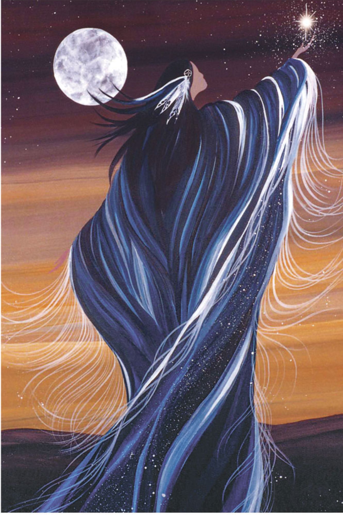 September Moon by Betty Albert, Art Print, First Nation, Indigenous Art
