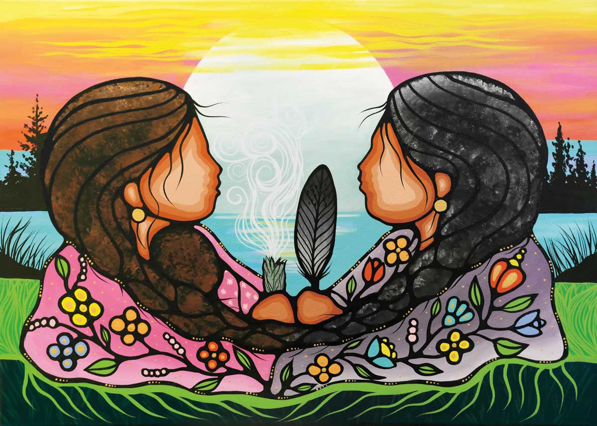 Sharing Knowledge by Jackie Traverse, Indigenous Artist